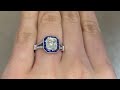 1.77ct Radiant Cut Diamond and Sapphire Alberta Ring