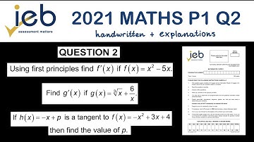 IEB Gr12 Maths Past Paper 1 2021 Question 2