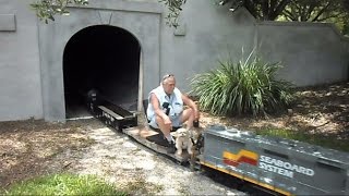 Seaboard System Dog On Train Runs Man Out Of Tunnel