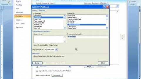 YouTube   Word 2007 Tutorial 3   Making Customized Keyboard Shortcuts