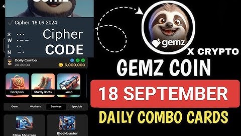 (18-19 September) Gemz Daily combo /Cipher #gemzcoin #gemz #gemzcombo #gemzcipher #dailycombo #code