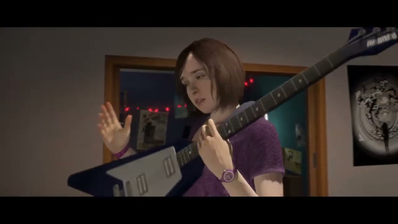 Beyond Two Souls Jodie plays guitar and telling Cole off