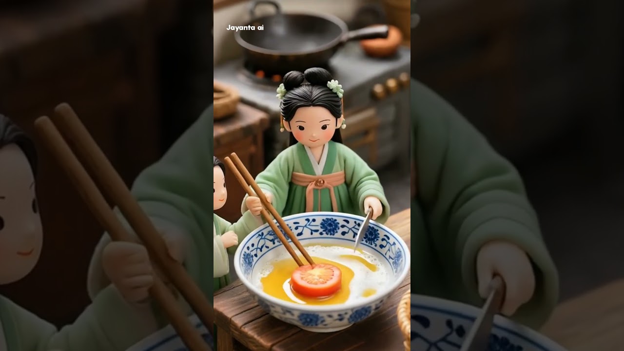 Cooking with Cuties: Lilliput's Stir-Fried Tomato and Egg Dish !