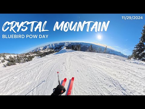 BLUE BIRD POW DAY | Crystal Mountain 2024-25 Season. (11-29-24)