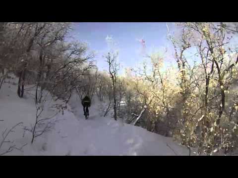 Snow Cycling down Clarks Trail