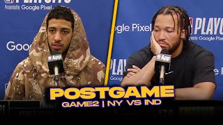 Knicks/Pacers Postgame, Brunson, DiVincenzo, Haliburton, Coaches Reactions | 2024 ECSF, GM2 screenshot 3