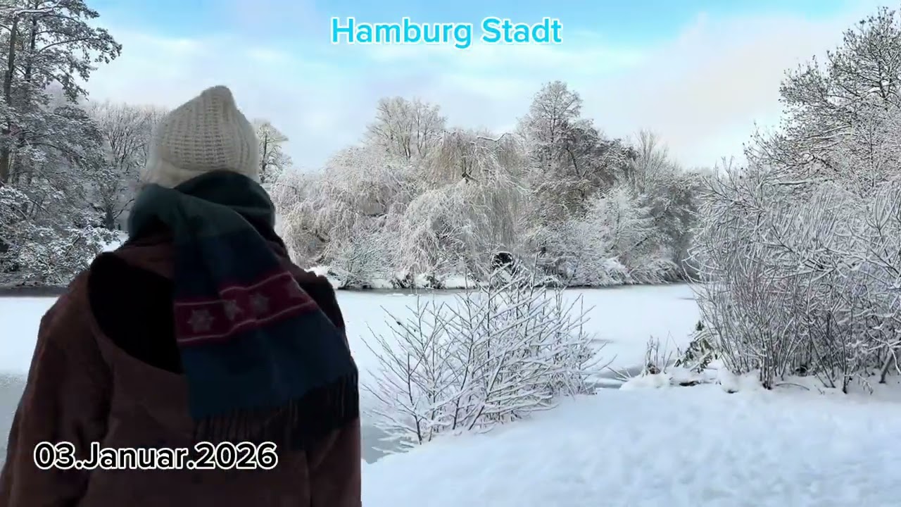 Es schneit in Hamburg. Am 3. Januar 2026 