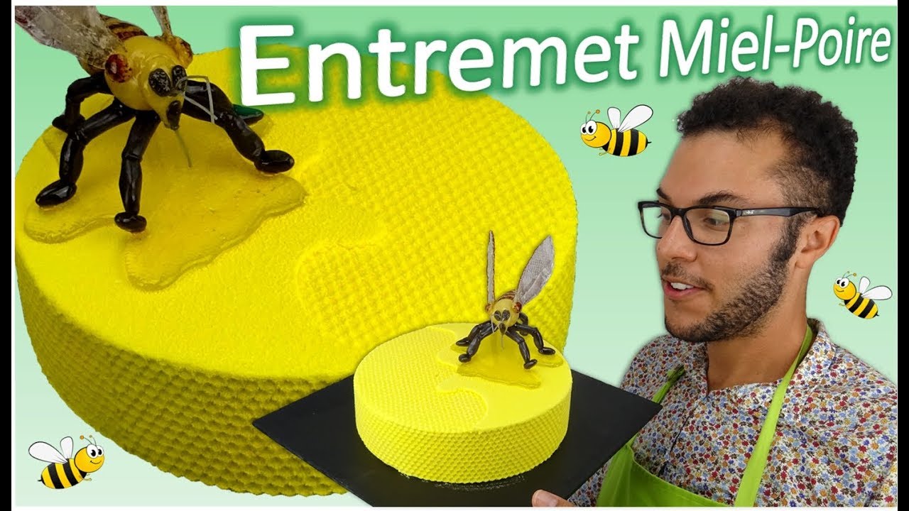 RECETTE  ENTREMET MIEL POIRE VANILLE / Honey pear vanilla entremet (english subs)