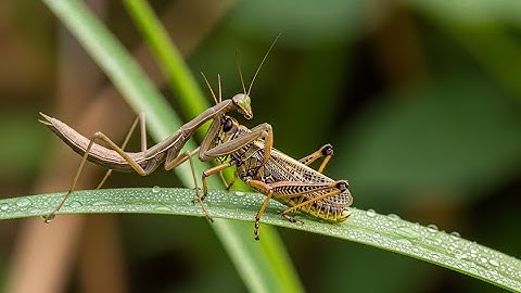 Praying Mantis vs. Grasshopper: Battle for Survival