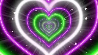 Purple green heart loop for 10 hours 💛 Led lights background