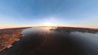 AntiGravity A1 - Beautiful Golden Rising Sun Steam Fog over Lake of the Ozarks