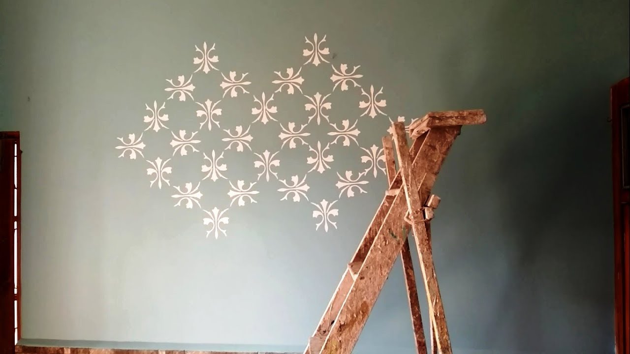 Wall stencil painting YouTube