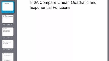 8.1D Compare Linear, Quadratic and Exponential Functions