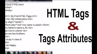 Web site designing Unit 5 HTML tags and tags attributes part 3.1 practical Computer Science class 9 Guide