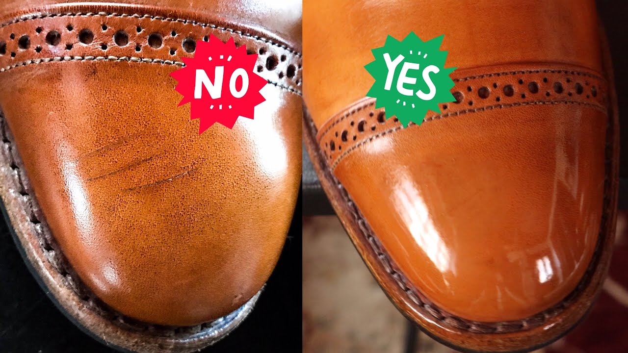 FIXING SCRATCHES IN LEATHER Shoe Restoration Tutorial On Allen Edmonds FIXING SCRATCHES IN LEATHER Shoe Restoration Tutorial On Allen Edmonds