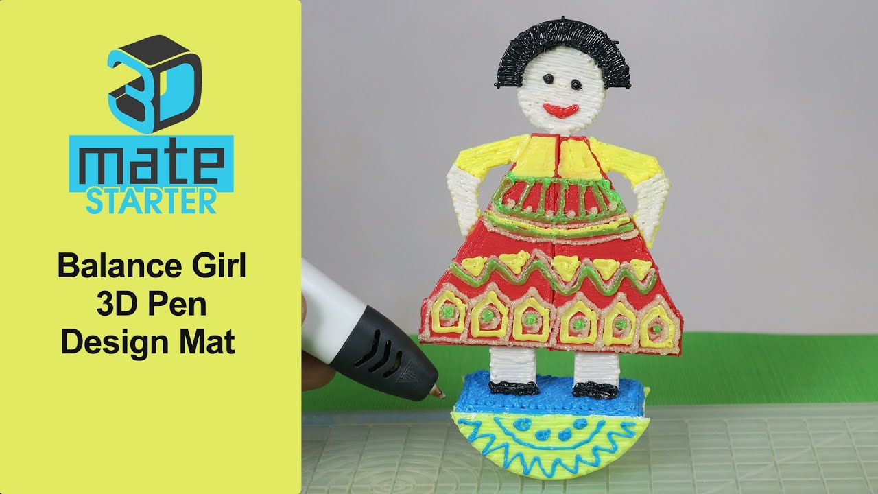 Balance Girl made with 3Dmate STARTER - 3D Pen Mat 