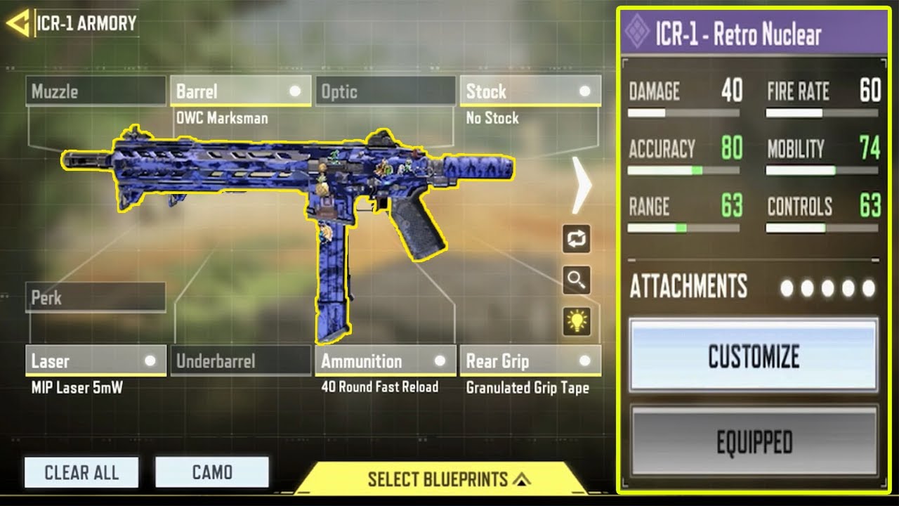 Best Icr 1 Gunsmith Loadout In Call Of Duty Mobile Youtube