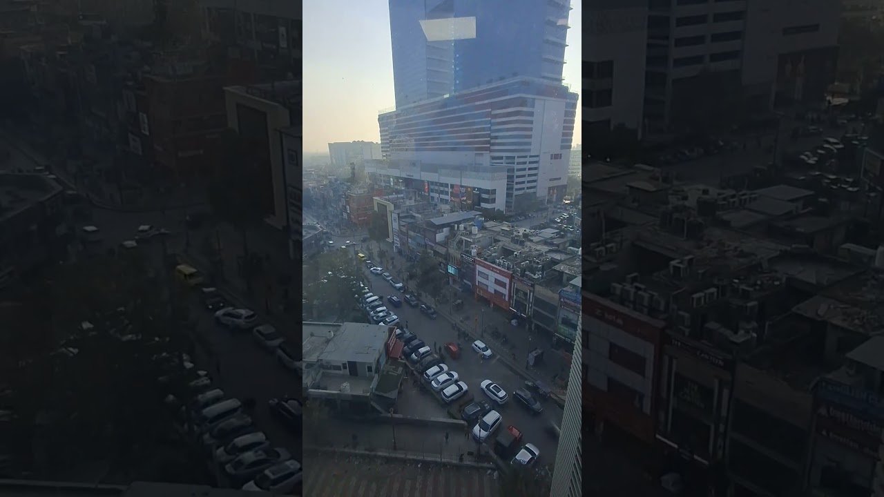 View from sky Noida sector 18 market