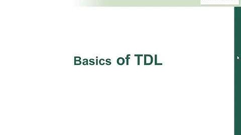 TDL Training Session 1 | Learn TDL online | TDL Basic Training | TDL Tutorial