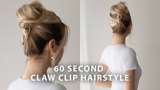 Claw Clip Hair Tutorial ❤ Easy Updo for Long Hair  Medium Hair