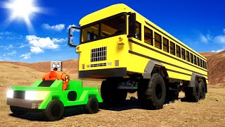 I Used a MONSTER TRUCK BUS in a Canyon Race! (Lego Brick Rigs)