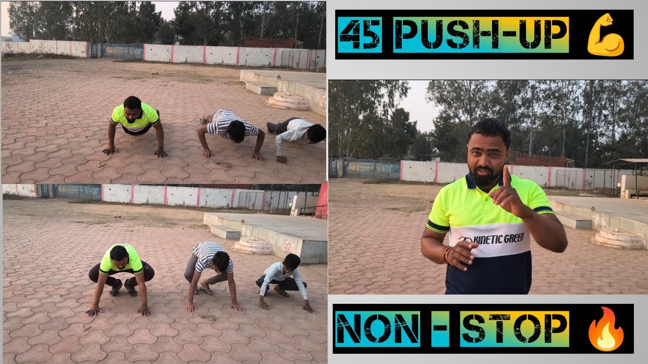 PUSH-UP CHALLENGE 🔥। 45 NON STOP PUSHUPS 💪। बिना रुके लगातार पुशअप लगाना। Fitness Workout 