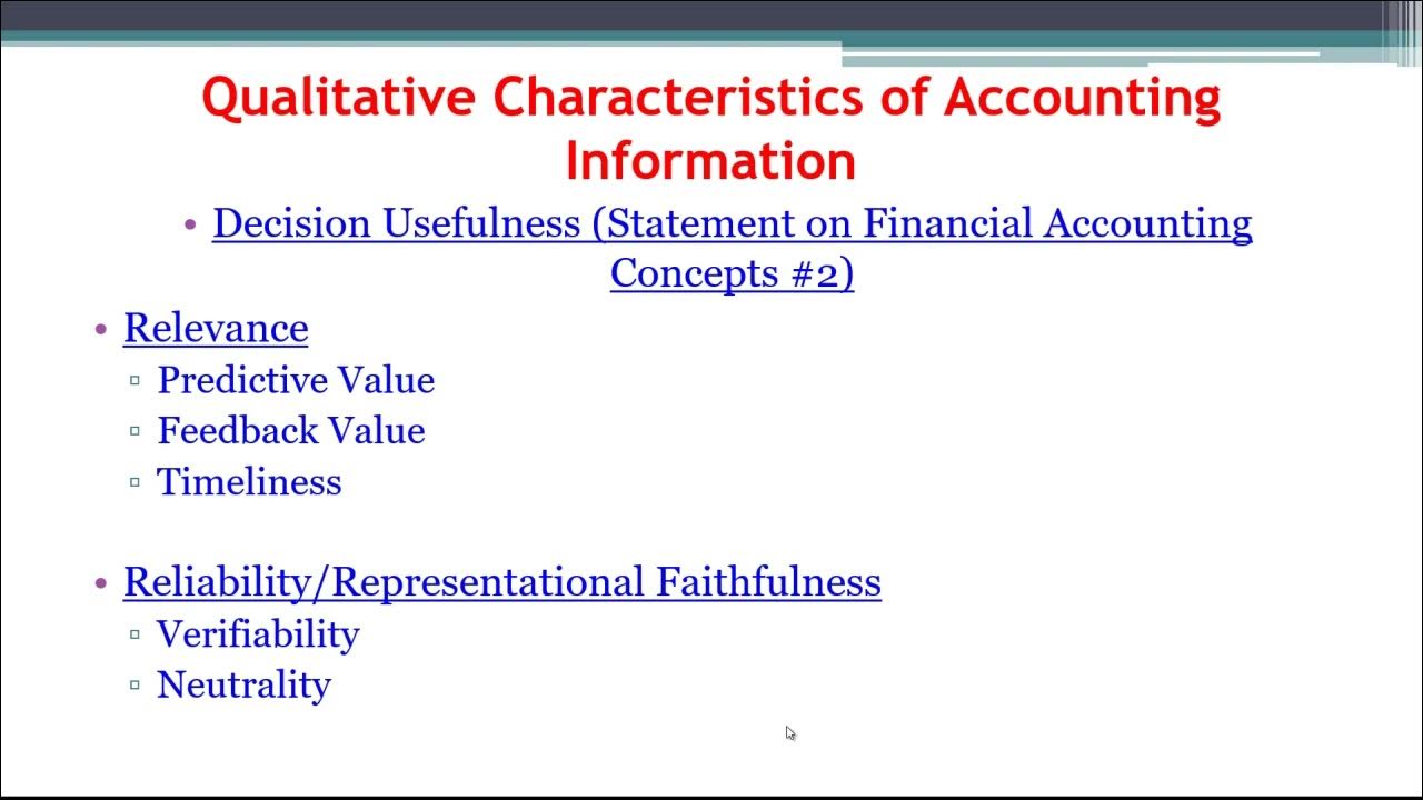 Accounting Qualitative Characteristics of Accounting Information Severson YouTube