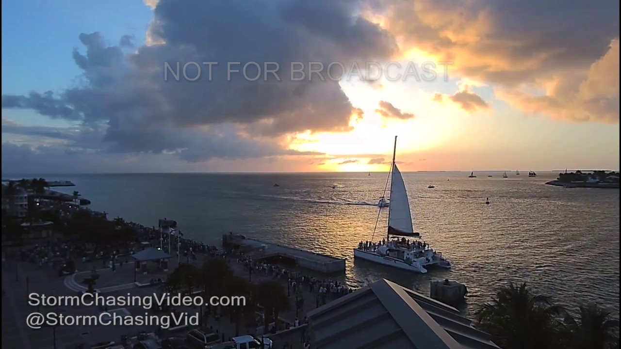 Key West, FL Warm Sunset Boats Time Lapse- 12/20/2016