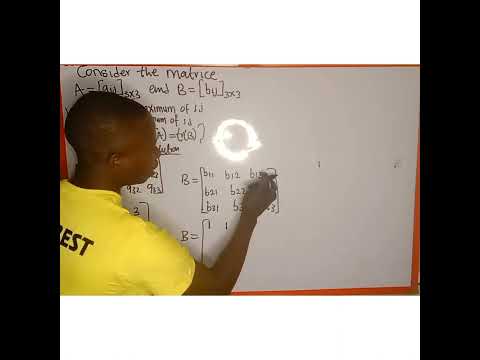 consider the matrices A=(aij) and B=(bij), aij is the max. of ij and bij is the min. compute tr(A)..