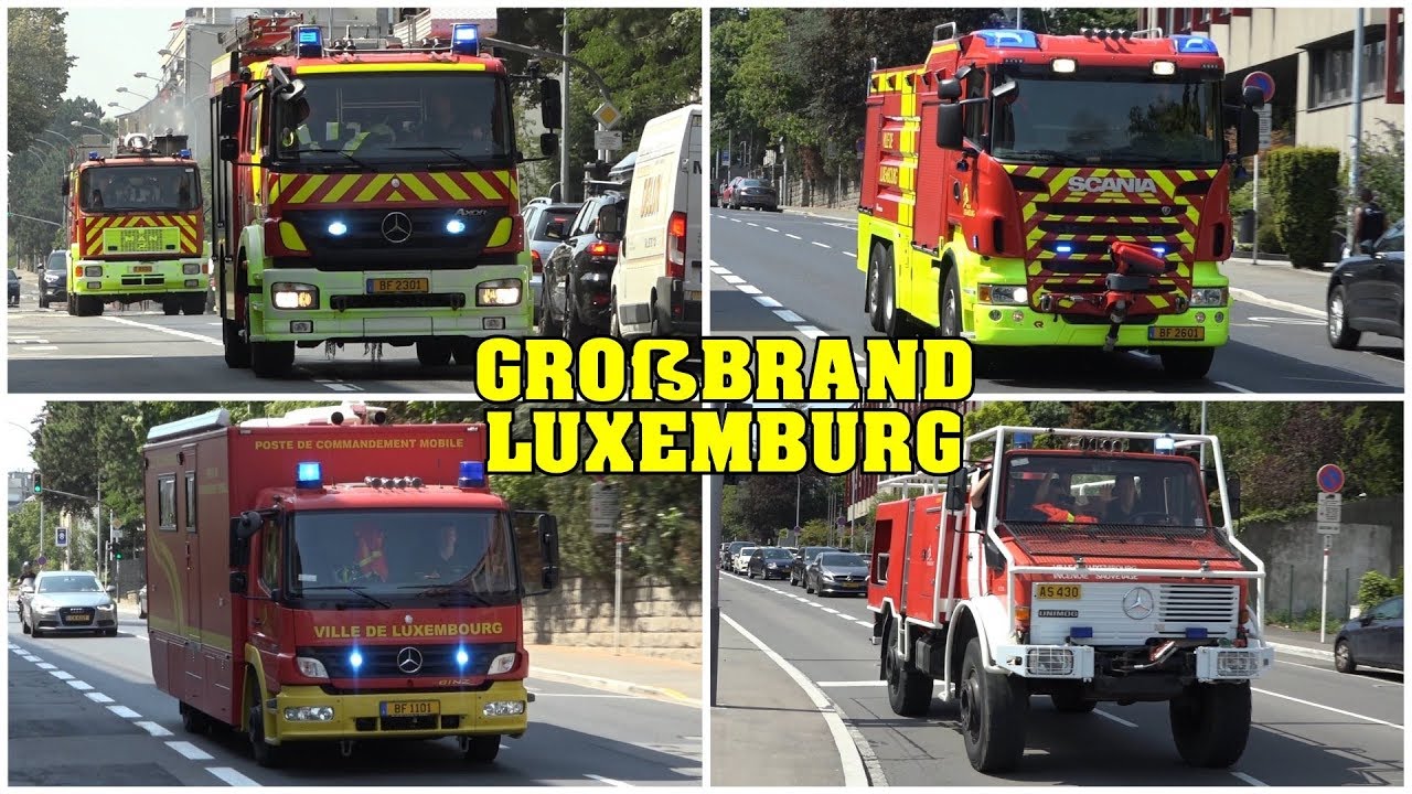 GROßBRAND in LUXEMBURG! | Sonderfahrzeuge | 11 Minuten Einsatzfahrten der Feuerwehr (CGDIS)!