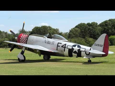 Republic P-47D Thunderbolt 'Nellie B' Landing at Old Warden Aerodrome