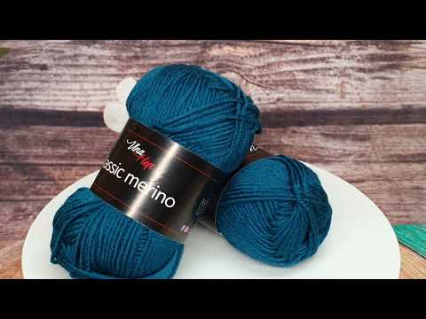 Video: Příze Classic Merino, 61299, petrolejová