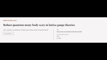 Robust quantum many-body scars in lattice gauge theories | RTCL.TV