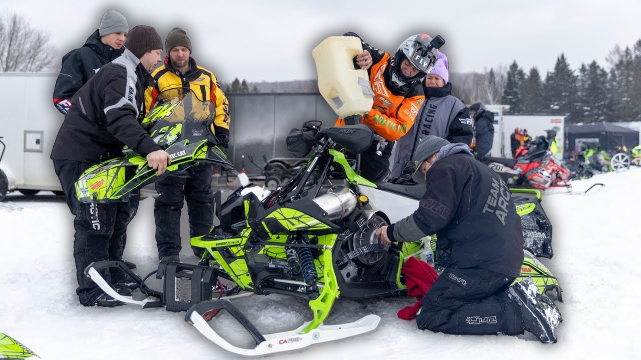 Самая сложная часть гонок на снегоходах (не сами гонки)