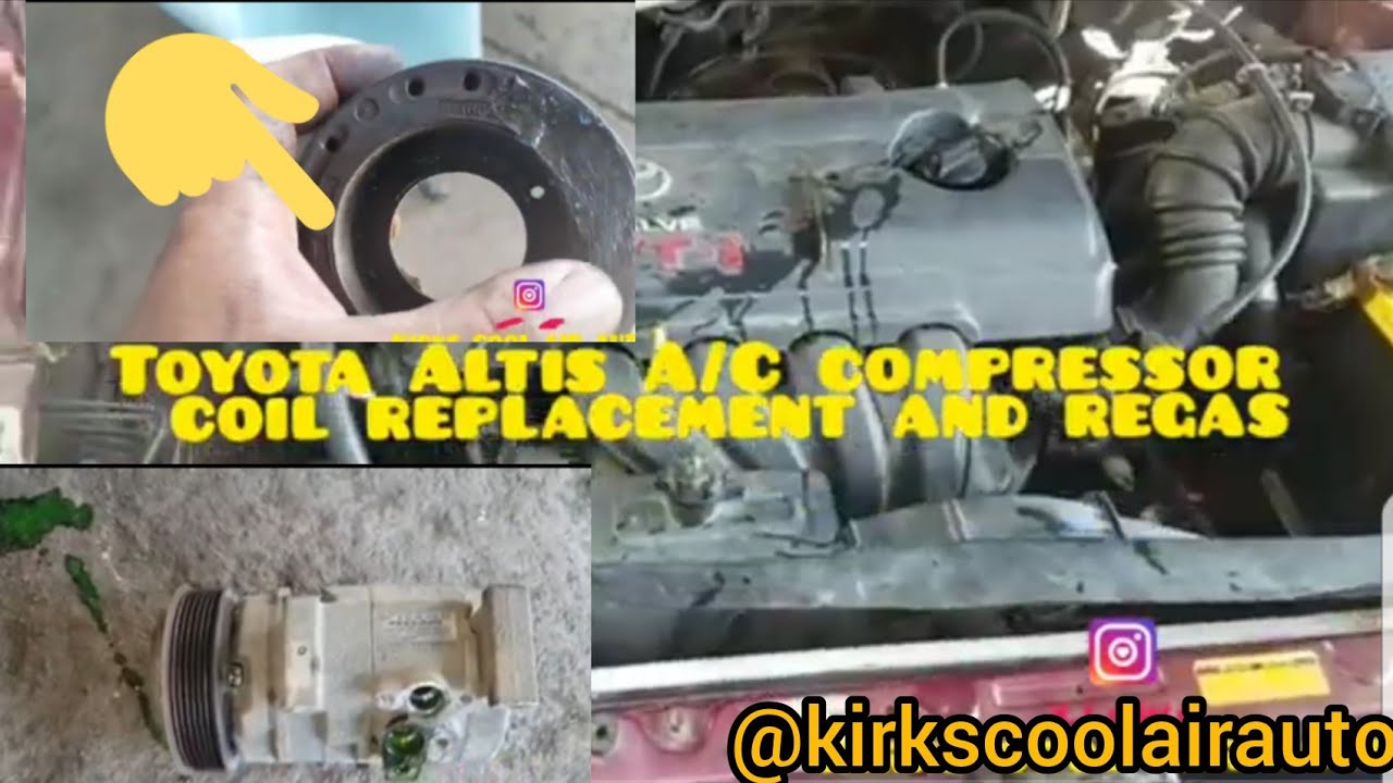 How to remove a Toyota Altis (Corolla. RAV4. Camry) a/c compressor coil and Recharge