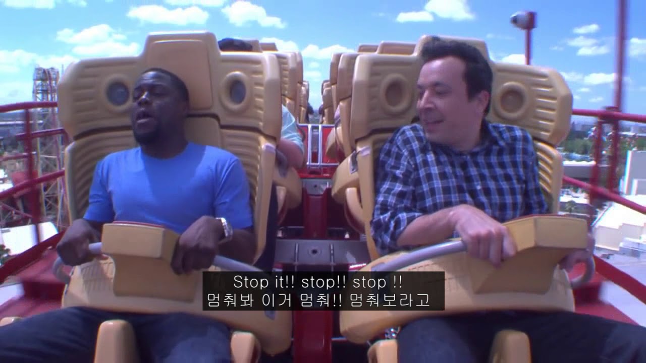 지미 팰런쇼 케빈하트와 유니버셜 롤러코스터 체험 (한영자막) /Jimmy and Kevin Hart Ride a