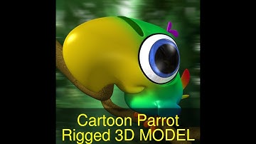 3D Model of Cartoon Parrot Rigged Review