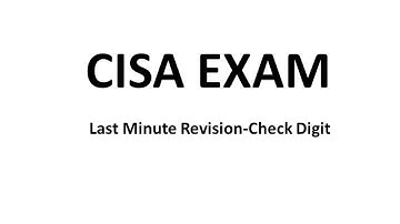 CISA  Exam-Last Minute Revision- Check Digit