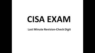 CISA  Exam-Last Minute Revision- Check Digit