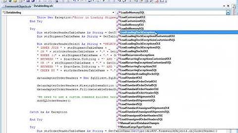 Warehouse Scheduling Framework Data Binding - Core Database CRUD Operations