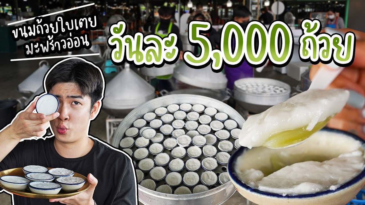 ขนมถ้วยใบเตยมะพร้าวอ่อน หน้ากะทิหอมมัน ฉ่ำๆ  ขายวันละ 5,000 ถ้วย | อร่อยบอกต่อ