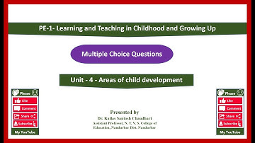 PE-1- Unit - 4 - Areas of child development- Multiple choice Questions