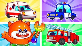 🔧🚒 Let's Repair Fire Truck, Police Car and Ambulance + More Kid Songs by Lucky Zee Zee Karaoke🎤✨