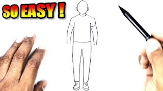 how draw human body easy boy drawing