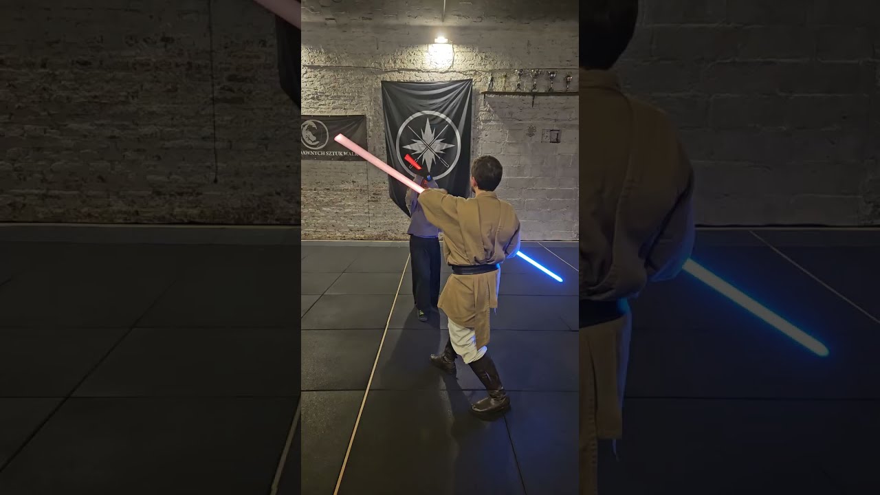 Lightsaber staff - rotations - kick, neck, hug lock