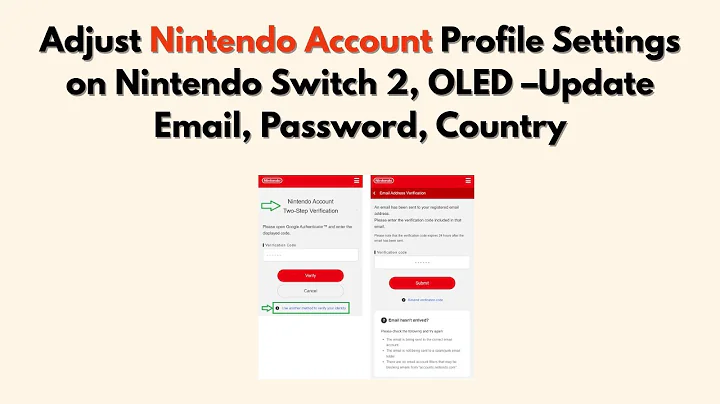 Adjust Nintendo Account Profile Settings on Nintendo Switch 2, OLED –Update Email, Password, Country