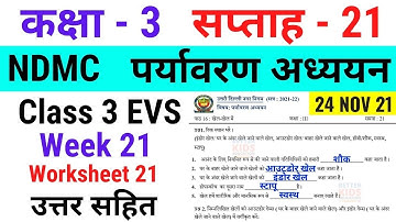 NDMC Class 3 EVS Week 21 Worksheet 21 (24/11/21) पर्यावरण अध्ययन सप्ताह 21 Class 3rd week21 solution
