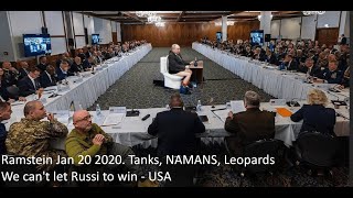 Ramstein 2023. Tanks, Leopard 2, Patriot; Zelensky about russia lose Ukraine will win. Eng subtitles