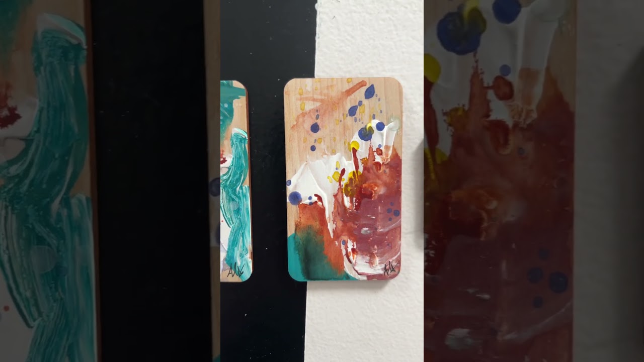 This collab 👌🏻✨ #art #artchannel #painting #cards #wood #business #collab #abstract #colors #paint