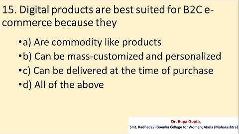 MCQs on BASICS OF E- COMMERCE By Dr. Rupa Gupta